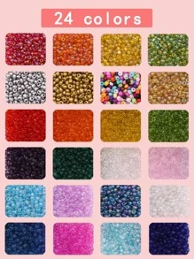 1盒隨機色釘珠DIY首飾配件 - 彩色 - 查看 2