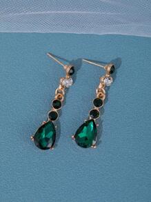 4 piezas Elegante conjunto de coronas de reina con cristales de Rhinestone y collares para boda, baile de graduación, fiesta, estilo barroco, tiaras reales, accesorios para el Día de San Valentín - Verde militar - Ver 5