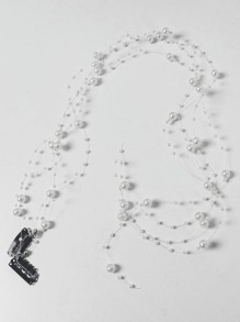 2个仿珍珠装饰发夹，优雅皇冠爪夹，发爪发卡，学校用品，发饰，头部饰品，发夹 - 白色 - 查看 2