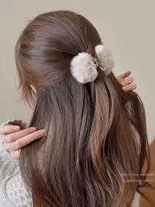 1 kẹp tóc hình bướm mềm mại thời trang cho nữ dễ thương, phụ kiện tóc, kẹp tóc, kẹp hàm, kẹp tóc, đồ dùng học tập, kẹp tóc mùa thu đông cho trang phục đi nghỉ cho phụ nữ - Màu Khaki - Xem 3