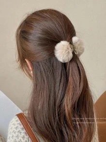 1 kẹp tóc hình bướm mềm mại thời trang cho nữ dễ thương, phụ kiện tóc, kẹp tóc, kẹp hàm, kẹp tóc, đồ dùng học tập, kẹp tóc mùa thu đông cho trang phục đi nghỉ cho phụ nữ - Màu Khaki - Xem 1