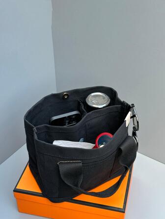 大容量 キャンバストートバッグ ランチバッグ マルチレイヤー カジュアル ハンドバッグ ファッション 小型スマホポーチ、調節可能ストラップ付き レディース 本革風フラップ クロスボディバッグ、トレンディー Japanese bag