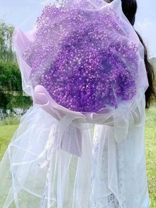 1入組素色花包裝纱线 - 白色 - 查看 11