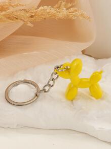 卡通狗吊墜鑰匙圈 - 黃色 - 查看 2