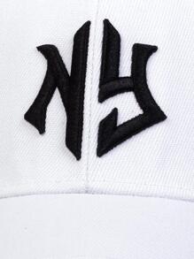 AR 1頂男式哥德字母側邊刺繡幾何圖案棒球帽，戶外可調節防曬帽，適用於春秋旅行海灘派對街頭 - 白色 - 查看 5