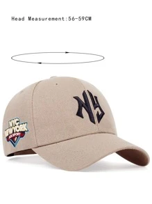 1 pieza de gorra de béisbol gótica para hombres con protección solar, bordado de letras y formas geométricas, ajustable, adecuada para viajes de primavera y otoño, fiestas en la playa y la calle - Caqui - Ver 4