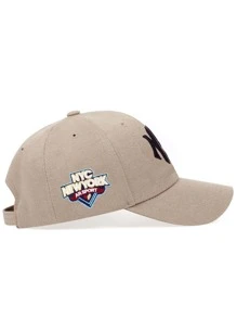 1 pieza de gorra de béisbol gótica para hombres con protección solar, bordado de letras y formas geométricas, ajustable, adecuada para viajes de primavera y otoño, fiestas en la playa y la calle - Caqui - Ver 3