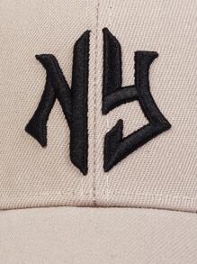 1 pieza de gorra de béisbol gótica para hombres con protección solar, bordado de letras y formas geométricas, ajustable, adecuada para viajes de primavera y otoño, fiestas en la playa y la calle - Caqui - Ver 5
