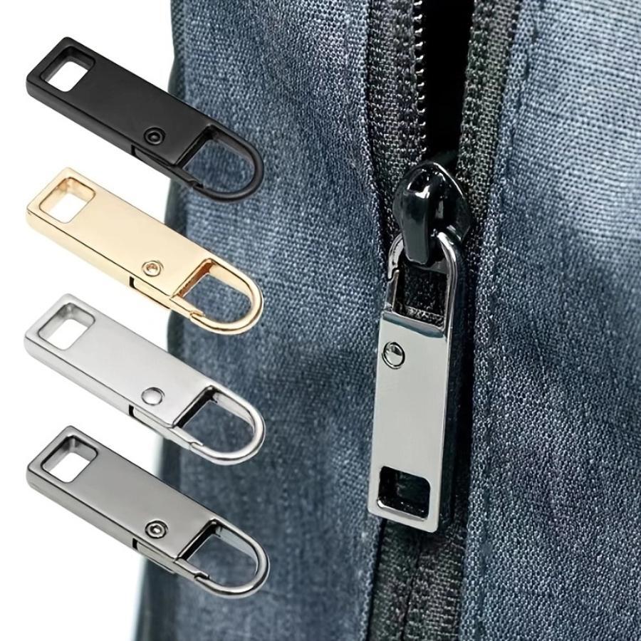 4pcs Metal Universal Replacement Zipper Slider Remove Zipper Puller Zipper Repair Kit For Craft Sewing - Multicolor - View 1