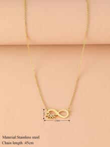 Aomogo 不锈钢项链时尚产品无限符号浪漫满心吊坠链项链女士珠宝礼物