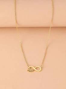 Aomogo 不锈钢项链时尚产品无限符号浪漫满心吊坠链项链女士珠宝礼物
