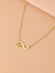 Aomogo 不锈钢项链时尚产品无限符号浪漫满心吊坠链项链女士珠宝礼物