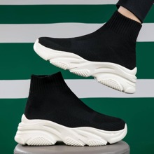 Men Minimalist Slip-On Sock Sneakers, Sporty Outdoor Sneakers