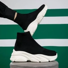 Men Minimalist Slip-On Sock Sneakers, Sporty Outdoor Sneakers