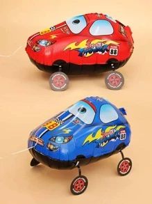 1 个 PE 气球，行走红色卡通汽车设计气球，婴儿淋浴生日派对装饰，圣诞节 - 紅色 - 查看 4