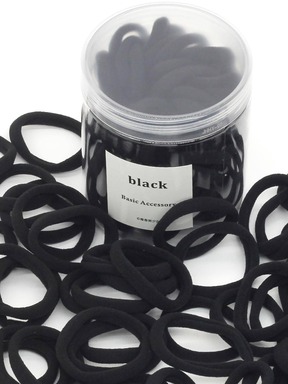 50pcs/Can Women's Basic Black High Elasticity Hair Ties, Seamless Ponytail Hair Bands, Suitable For Fitness, Sports And Daily Hairstyles