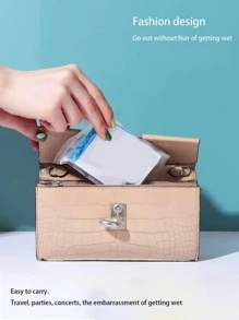 1pc PVC Raincoat, Modern Clear Portable Disposable Raincoat For Outdoor - Green - View 5