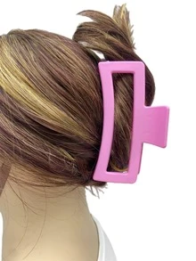 Kẹp tóc màu trơn đơn giản thời trang châu Âu và Mỹ dùng để kẹp, cố định và tạo kiểu tóc cho nữ - Hồng - Xem 4