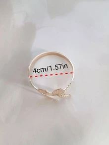 6入組樹葉設計餐巾環 - 粉色 - 查看 3