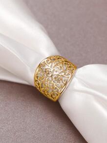 Anillo hueco de moda para mujer - Amarillo Oro - Ver 4