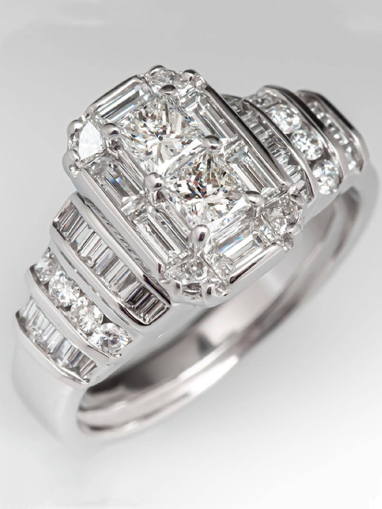 Nam Khối Zirconia  Trang trí Nhẫn Màu bạc Đồng Đúng mốt Phổ biến nhất Đồ trang sức Qủa tặng Buổi tiệc - Bạc - Xem 1