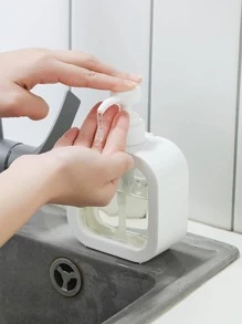 1pc Clear Lotion Dispenser - White - View 3