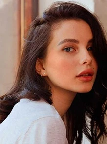 6對/套男士方晶鋯石裝飾耳釘 - 6對裝平底耳釘 - 查看 6