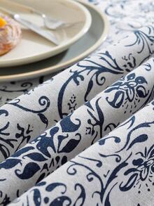 1 pièce Nappe en lin de style vintage américain avec glands, housse de table rectangulaire anti-poussière, convient pour la cuisine, la salle à manger, les fêtes et la décoration de banquets, décoration d'intérieur - Multicolore - Voir 4