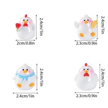4 cái/bộ Phim Hoạt Hình Con Gà Thiết Kế Trang Trí Thủ Công - trắng - Xem 3