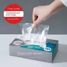 200pcs/box Disposable Clear Glove - Clear - View 9