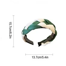 Phụ nữ hai tông màu thiết kế bện băng đô thời trang để trang trí tóc - màu xanh lá - Xem 4