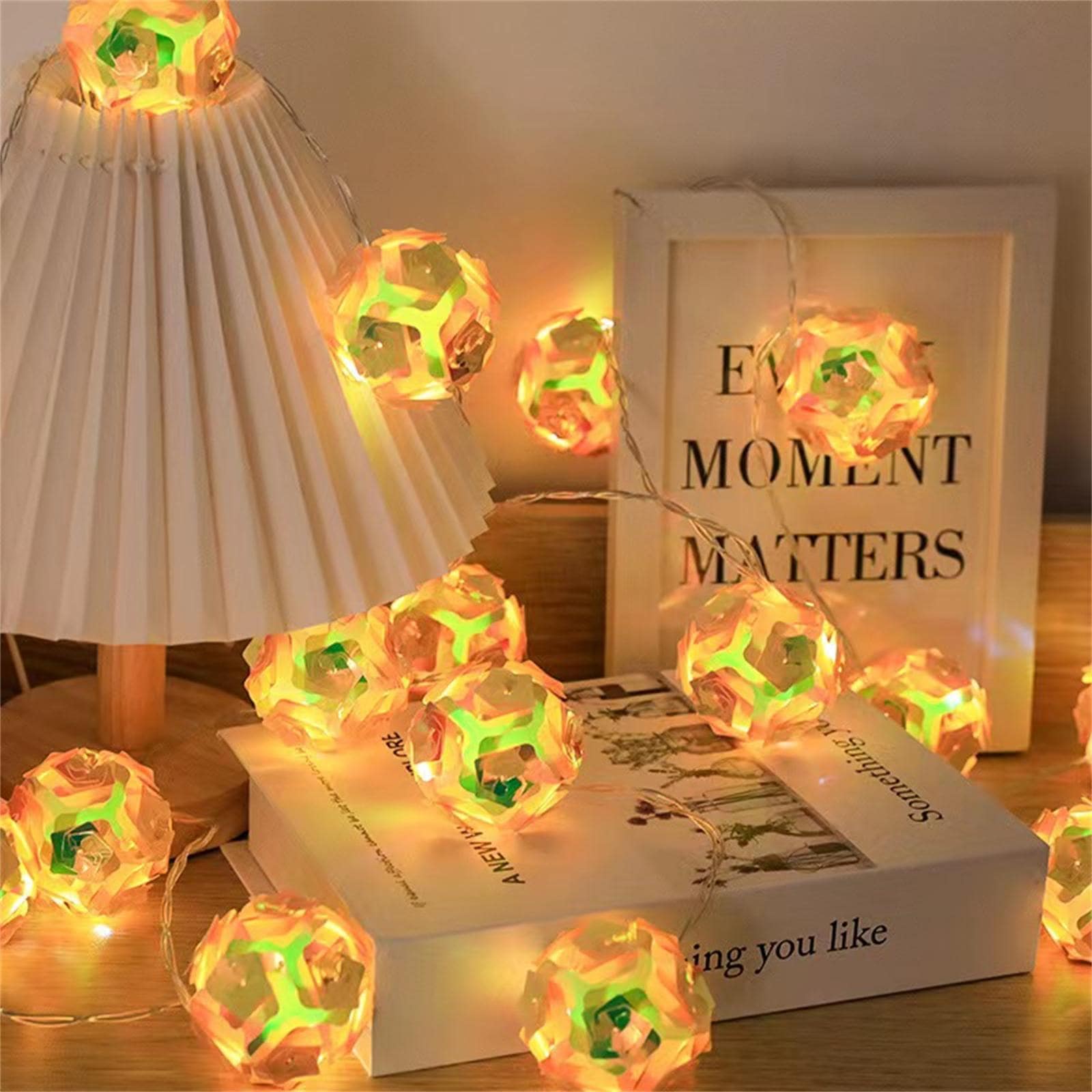 1pc 2M PVC String Light, Modern Flower Design 10LED Extendable Decorative Light For Home Decoration - Yellow - View 1
