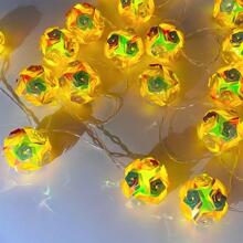 1pc 2M PVC String Light, Modern Flower Design 10LED Extendable Decorative Light For Home Decoration - Yellow - View 5