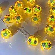 1pc 2M PVC String Light, Modern Flower Design 10LED Extendable Decorative Light For Home Decoration - Yellow - View 9