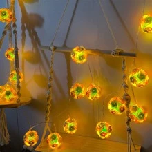 1pc 2M PVC String Light, Modern Flower Design 10LED Extendable Decorative Light For Home Decoration - Yellow - View 8