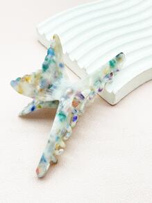 1入組女士醋酸米白色魚尾爪夾髮飾 - 彩色 - 查看 2