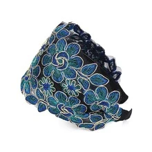 1入組女士花卉刺繡時尚髮箍適用於頭髮裝飾用品 - 紫色 - 查看 9