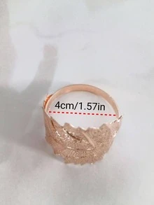 4入組樹葉設計餐巾環 - 粉色 - 查看 3