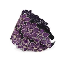 1入組女士花卉刺繡時尚髮箍適用於頭髮裝飾用品 - 紫色 - 查看 5