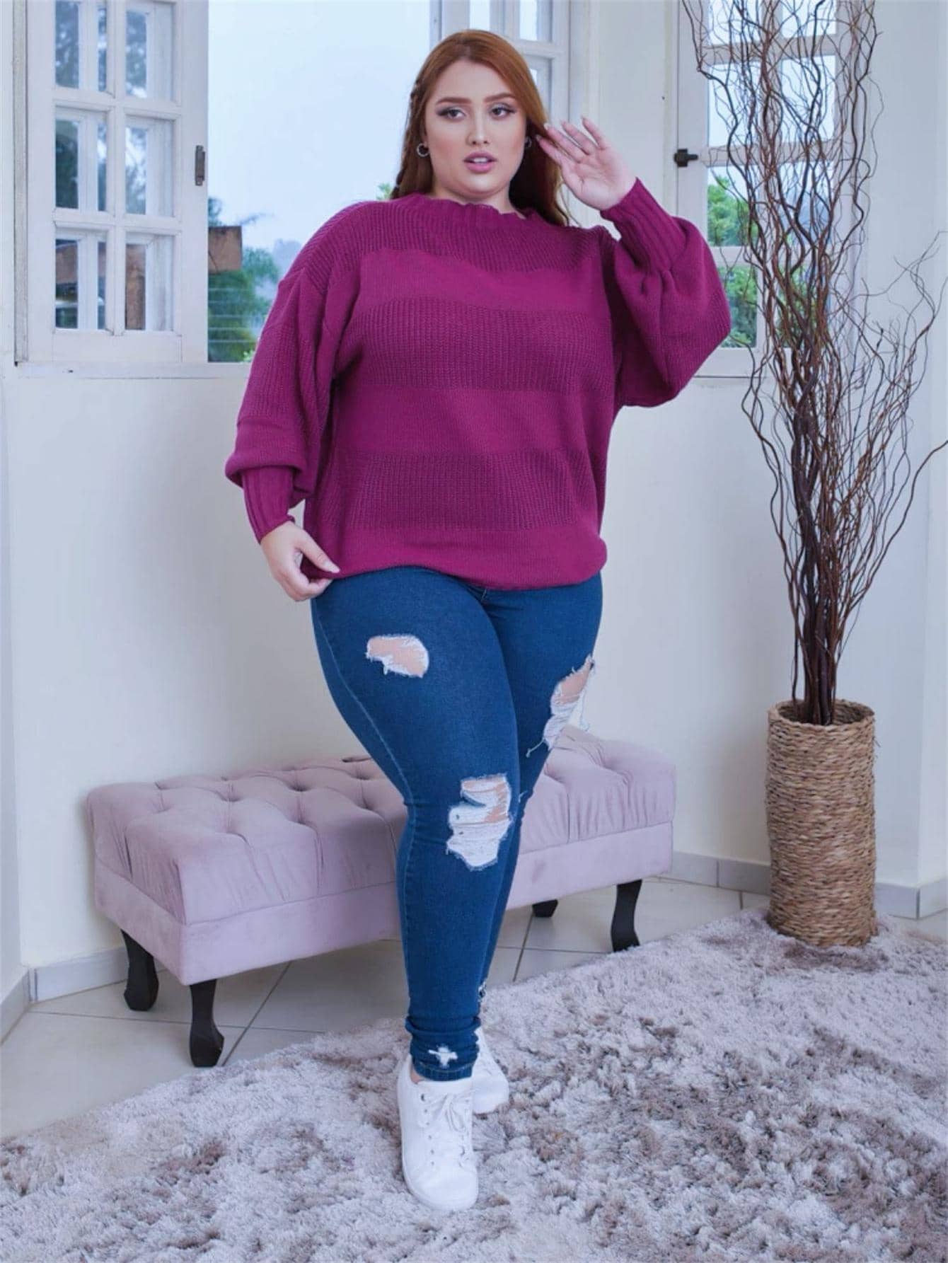 Women Sweaters - Màu tím - Xem 1