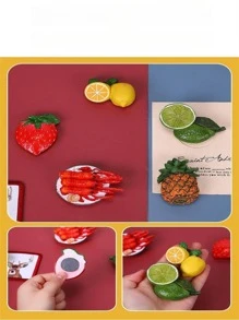 1pc Lemon Shaped Fridge Magnet - Yellow - View 3