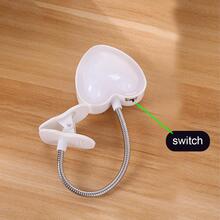 1 pieza mini ABS Libro moderno blanco Luz de lectura con abrazadera para casa - Blanco - Ver 4