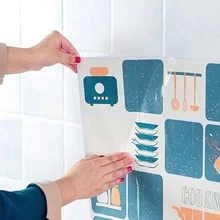 1pc Waterproof PVC Wall Sticker, Fashionable Letter Graphic Oil-proof Wall Decal For Kitchen - Multicolor - View 6