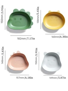 1pc Cartoon Animal Shaped Food Plate - Green - View 3