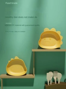 1pc Cartoon Animal Shaped Food Plate - Green - View 6