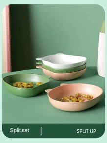 1pc Cartoon Animal Shaped Food Plate - Green - View 4