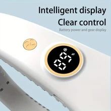 1入組塑料便攜式頸掛風扇，現代軍綠色可充電免提無葉風扇，適用於日常生活 - 軍綠色 - 查看 4