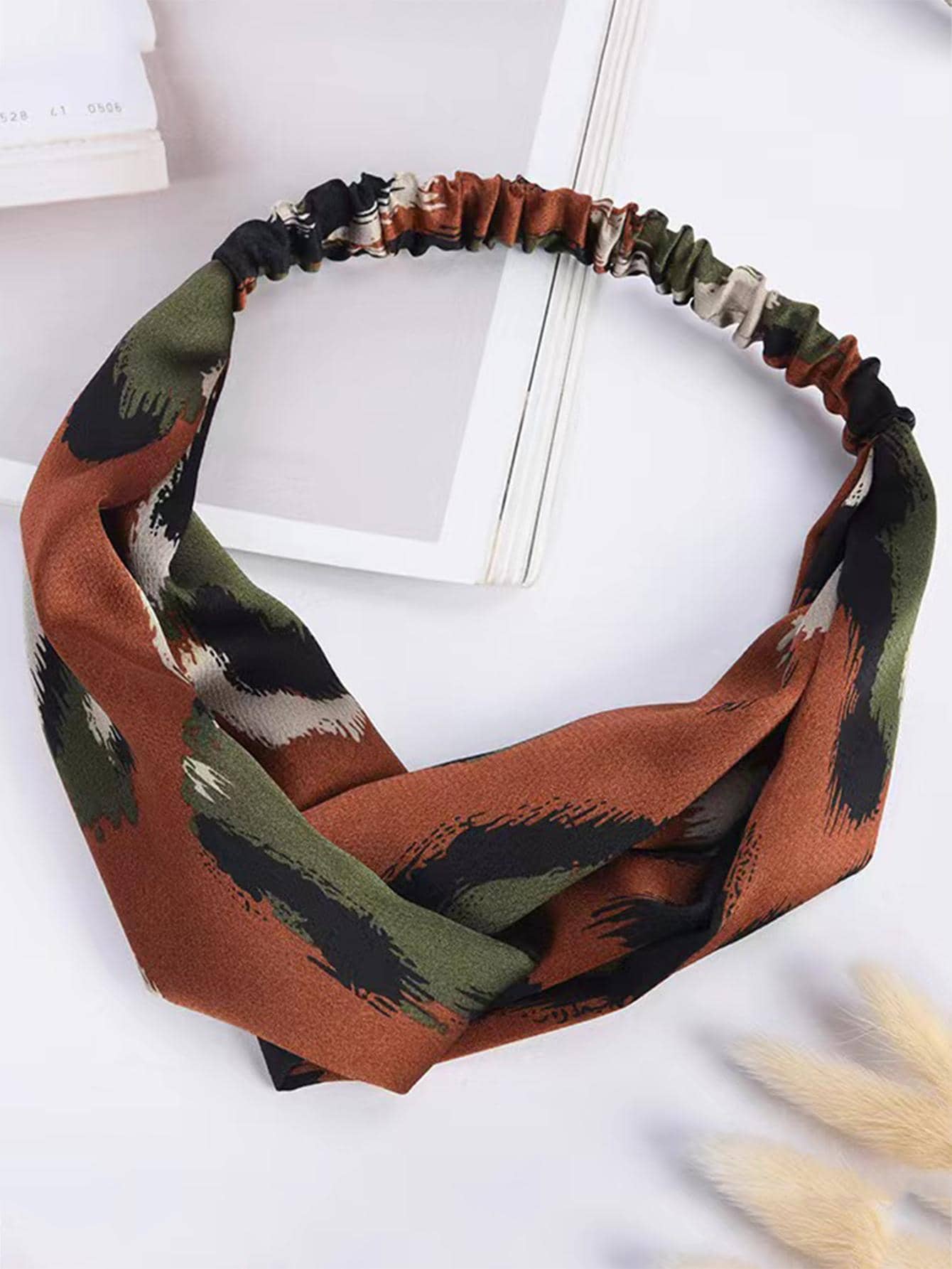 Banda de pelo con estampado - Verde Oscuro - Ver 1