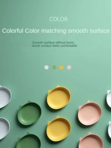 1入組卡通熊形餐飲盤子 - 白色 - 查看 5