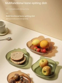 1入組卡通動物形狀餐飲盤子 - 棕色 - 查看 4